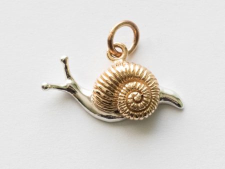 925 Sterling Silver and Bronze Snail Charm