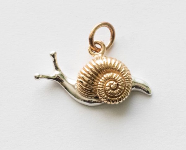 925 Sterling Silver and Bronze Snail Charm