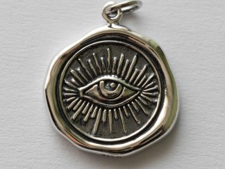 925 Sterling Silver Wax Seal Eye Charm