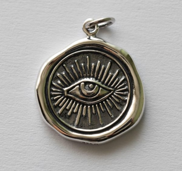 925 Sterling Silver Wax Seal Eye Charm