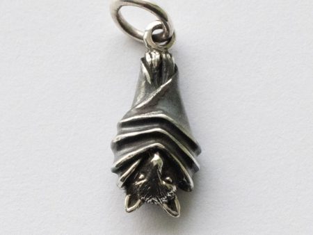925 Sterling Silver Small Hanging Bat Charm