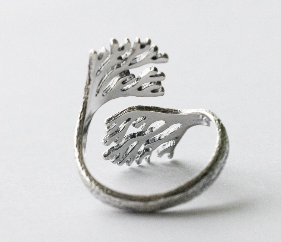 925 Sterling Silver Sea Coral Adjustable Ring - Image 2
