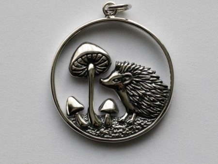 925 Sterling Silver Hedgehog and Mushroom Charm