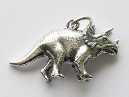 925 Sterling Silver Triceratops Charm