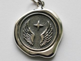 925 Sterling Silver Wings Wax Seal Charm