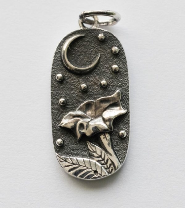 925 Sterling Silver Moonflower with Moon Charm