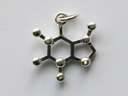 925 Sterling Silver Caffeine Molecule Charm