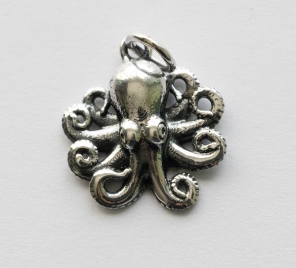 925 Sterling Silver Baby Octopus Charm