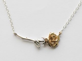 925 Sterling Silver and Bronze Rose Festoon Necklace