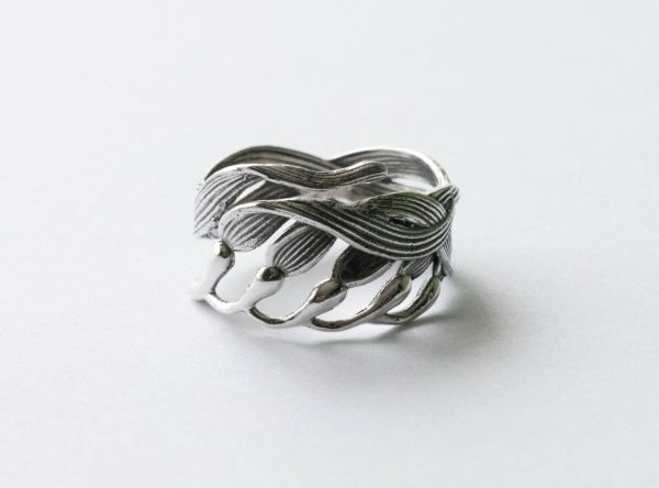925 Sterling Silver Kelp Adjustable Ring