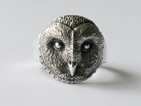 925 Sterling Silver Barn Owl Ring