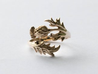 Bronze Thistle Adjustable Ring
