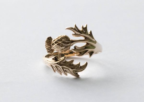 Bronze Thistle Adjustable Ring