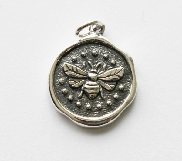 925 Sterling Silver Wax Seal Bee Charm
