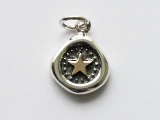 925 Sterling Silver Wax Seal with Bronze Star Charm