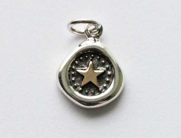 925 Sterling Silver Wax Seal with Bronze Star Charm
