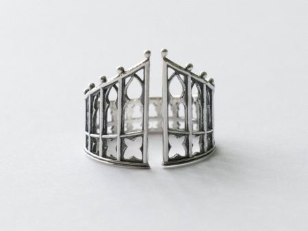 925 Sterling Silver Gothic Gate Adjustable Ring