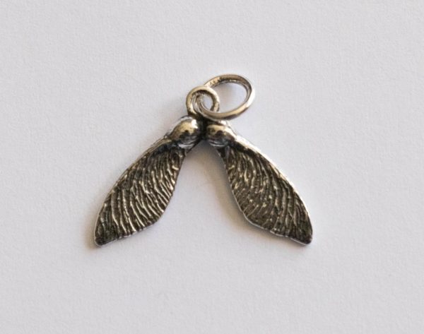 925 Sterling Silver Double Maple Seed Pod Charm