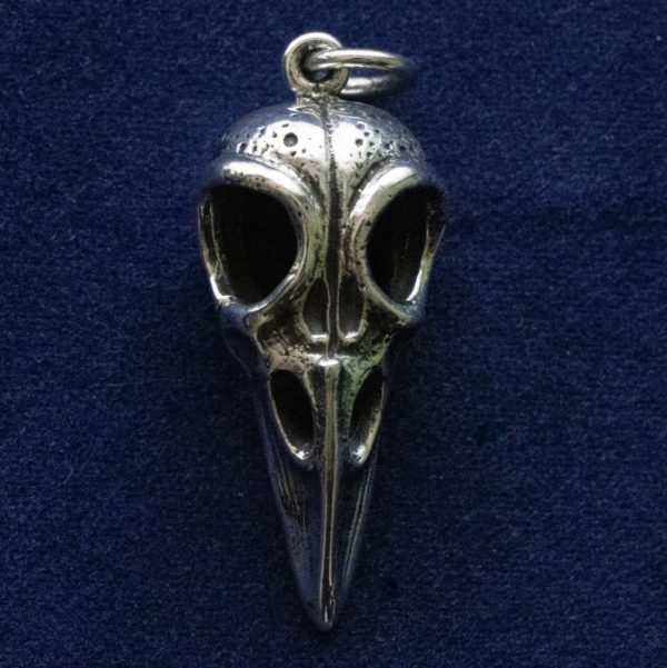 925 Sterling Silver Raven Skull Charm