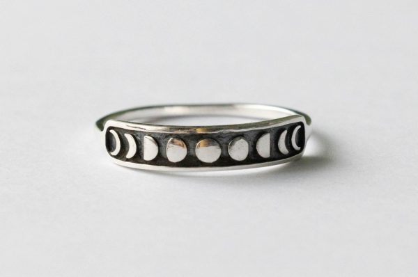 925 Sterling Silver Moon Phases Ring