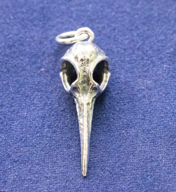 925 Sterling Silver Hummingbird Skull Charm