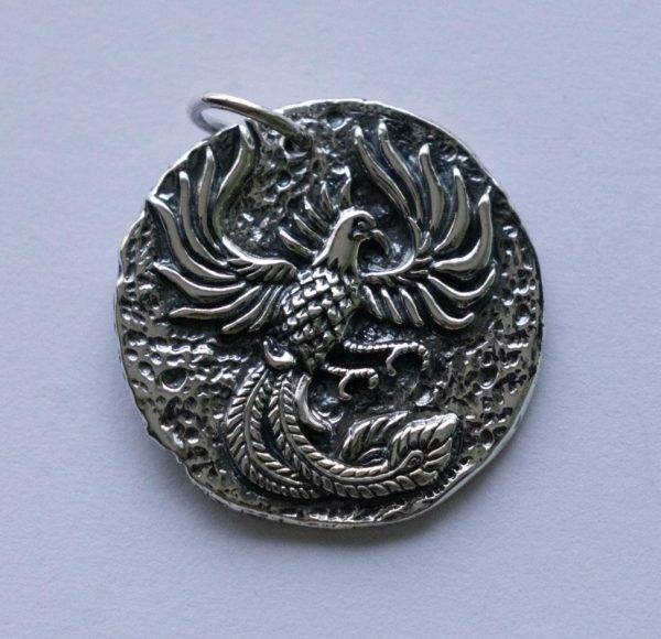925 Sterling Silver Phoenix Coin Charm