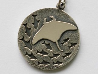925 Sterling Silver Manta Ray and Fish Charm