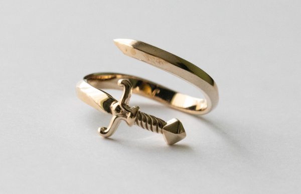 Bronze Sword Bypass Adjustable Ring