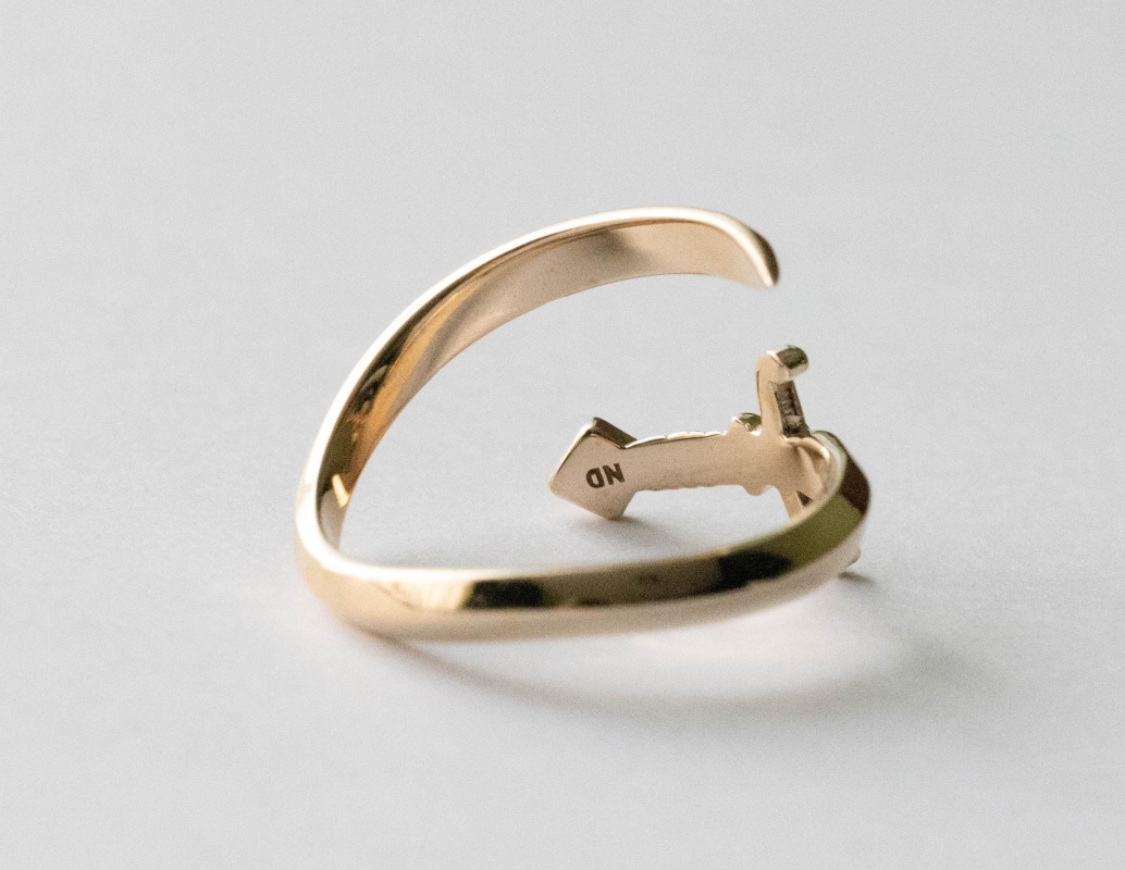 Bronze Sword Bypass Adjustable Ring - Image 3