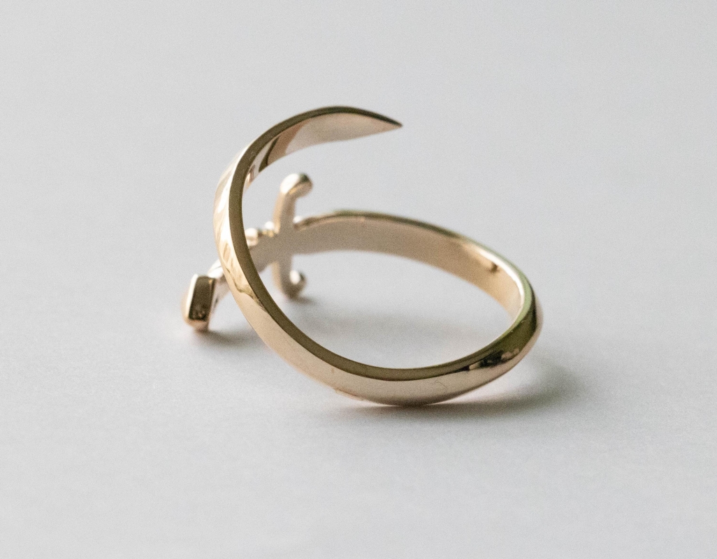 Bronze Sword Bypass Adjustable Ring - Image 4