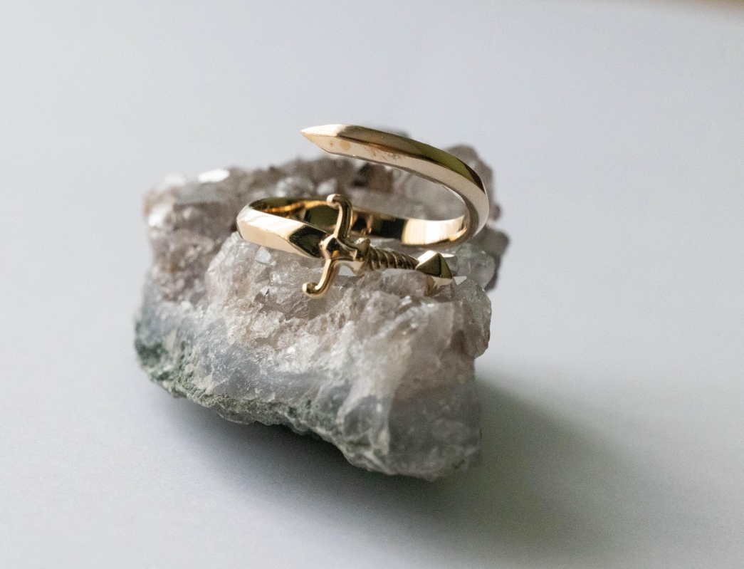 Bronze Sword Bypass Adjustable Ring - Image 5