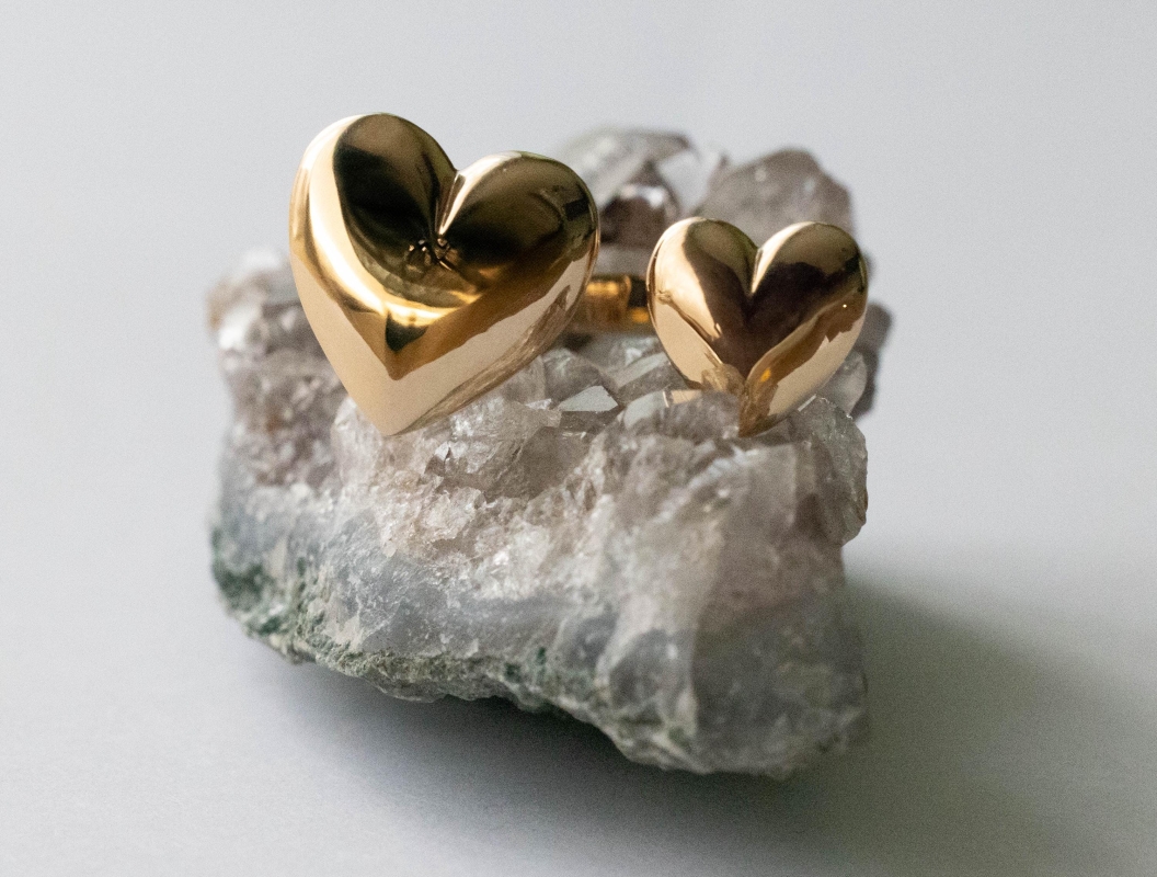 Bronze Large Hearts Adjustable Ring - Image 5