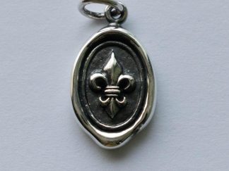 925 Sterling Silver Wax Seal Fleur de Lys Charm