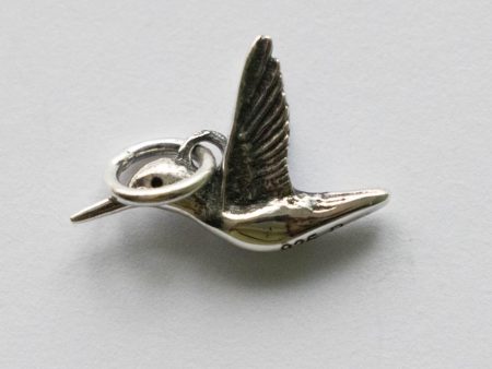 925 Sterling Silver 3D Hummingbird Charm