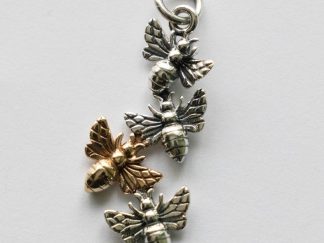 925 Sterling Silver and Bronze Bee Cluster Charm
