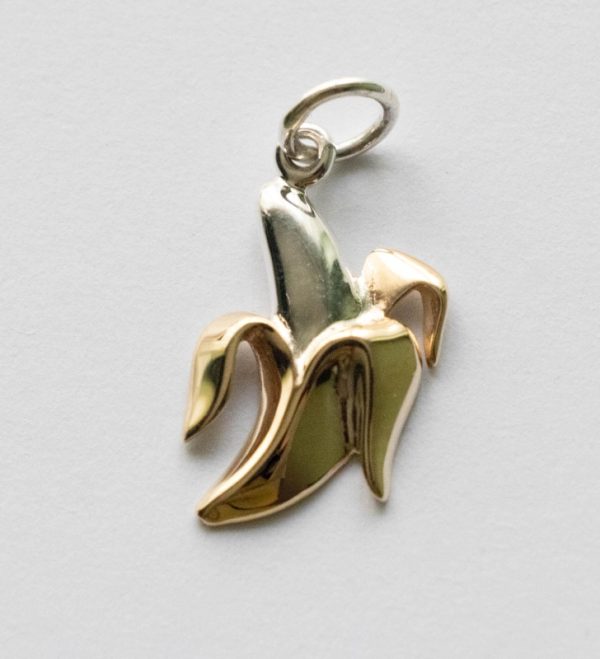 925 Sterling Silver and Bronze Banana Charm
