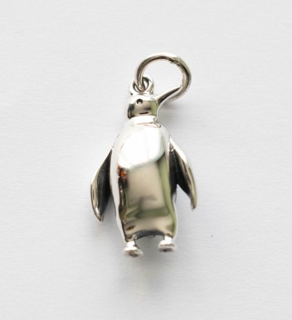 925 Sterling Silver 3D Penguin Charm