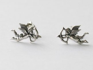 925 Sterling Silver Cupid Post Earrings ( 1 pair)
