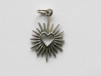 925 Sterling Silver Open Radiant Heart Charm