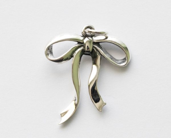925 Sterling Silver Large Bow Charm