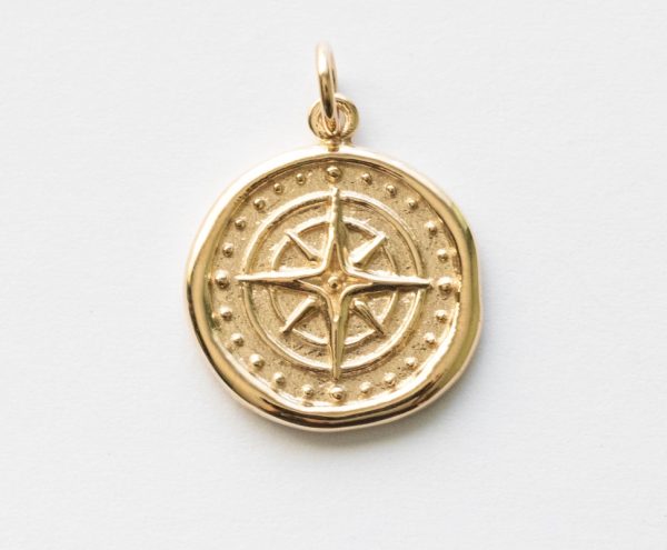 Bronze Wax Seal Compass Charm
