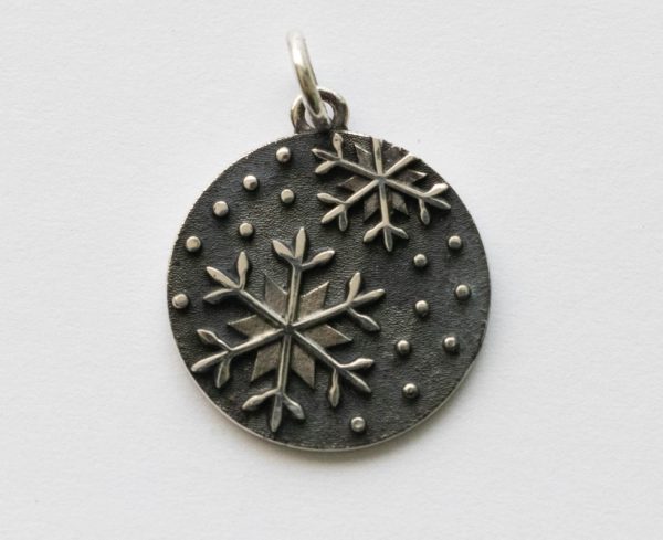 925 Sterling Silver Falling Snowflakes Charm