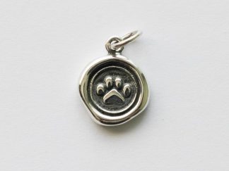 925 Sterling Silver Wax Seal Paw Print Charm