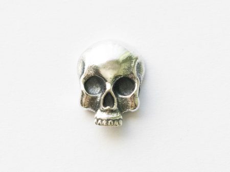 925 Sterling Silver Detailed Skull Solderable Charm