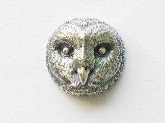 925 Sterling Silver Barn Owl Face Solderable Charm