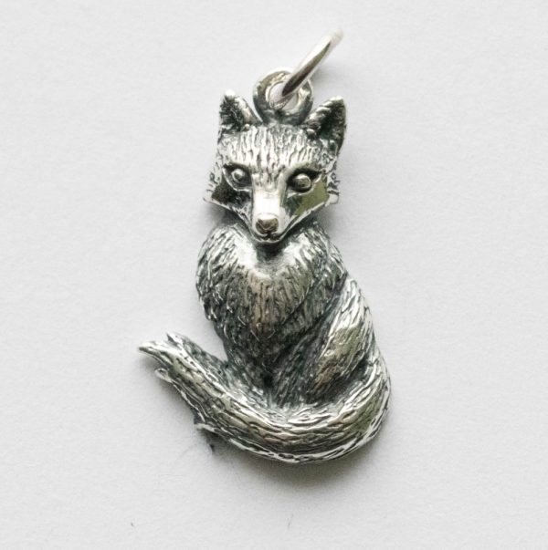 925 Sterling Silver Sitting Fox Charm