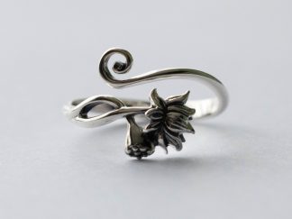925 Sterling Silver Lotus Adjustable Ring