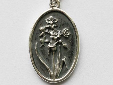 925 Sterling Silver Narcissus Charm - December Birthflower