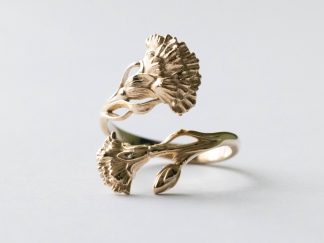 Bronze Carnation Adjustable Ring - January Birth Flower
