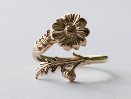 Bronze Adjustable Daisy Ring - April Birth Flower